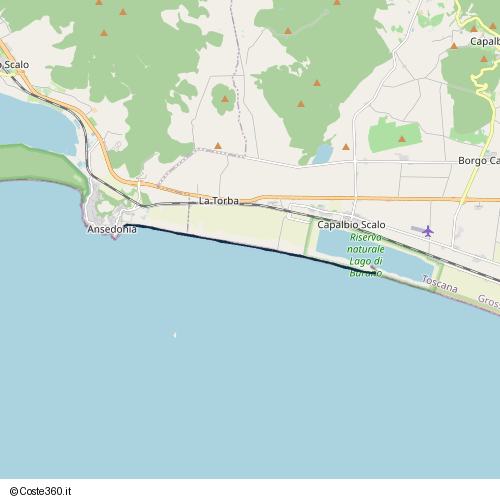 Posizione della spiaggia Spiaggia nei pressi di La Torba