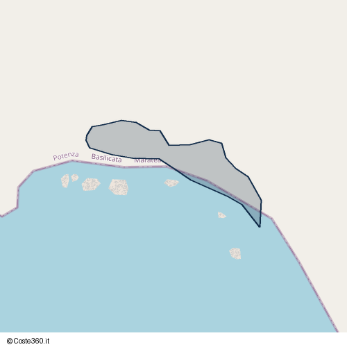 Posizione della spiaggia Spiaggia nei pressi di Maratea, 85046
