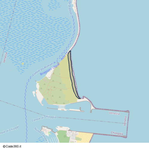Posizione della spiaggia Spiaggia nei pressi di Via San Felice, Sottomarina, Chioggia, 30015