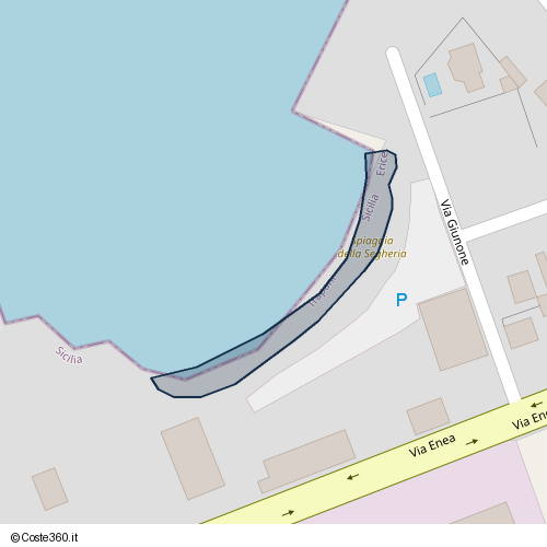 Posizione della spiaggia Spiaggia nei pressi di Via Enea, Erice, 91016