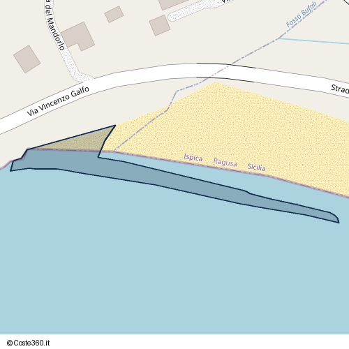 Posizione della spiaggia Spiaggia nei pressi di Via Vincenzo Galfo, Pozzallo, 97016