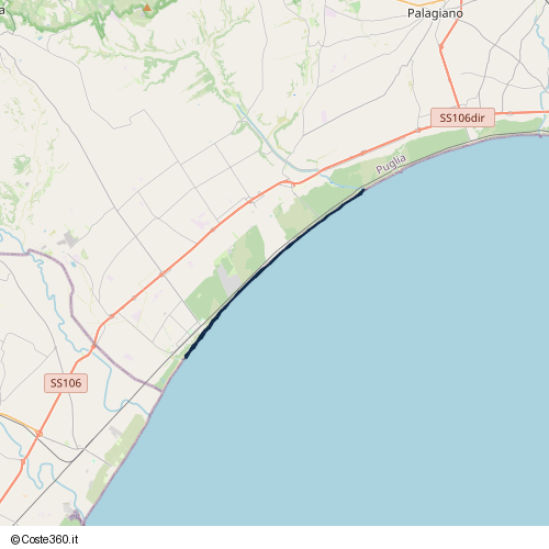 Posizione della spiaggia Spiaggia nei pressi di Lungomare Eroi del Mare, Castellaneta, 74025