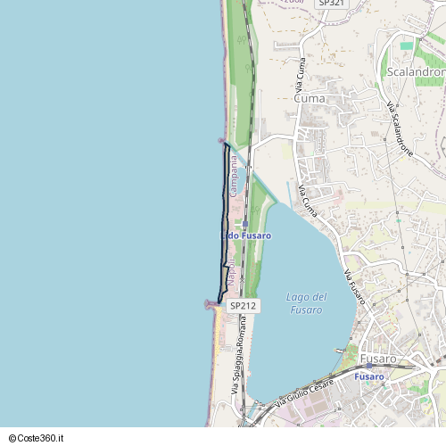 Posizione della spiaggia Spiaggia nei pressi di Via Spiaggia Romana, Bacoli, 80070