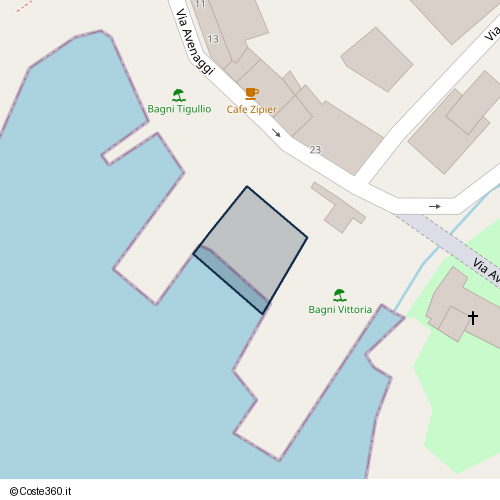 Posizione della spiaggia Spiaggia nei pressi di Via Avenaggi, San Michele di Pagana, Rapallo, 16035