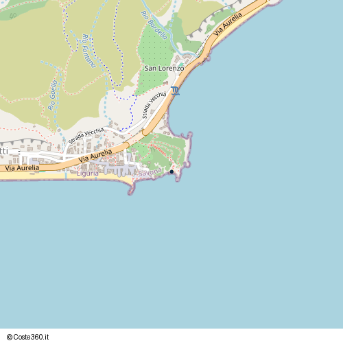 Posizione della spiaggia Spiaggia nei pressi di Strada del Castello, Finale Ligure, 17026