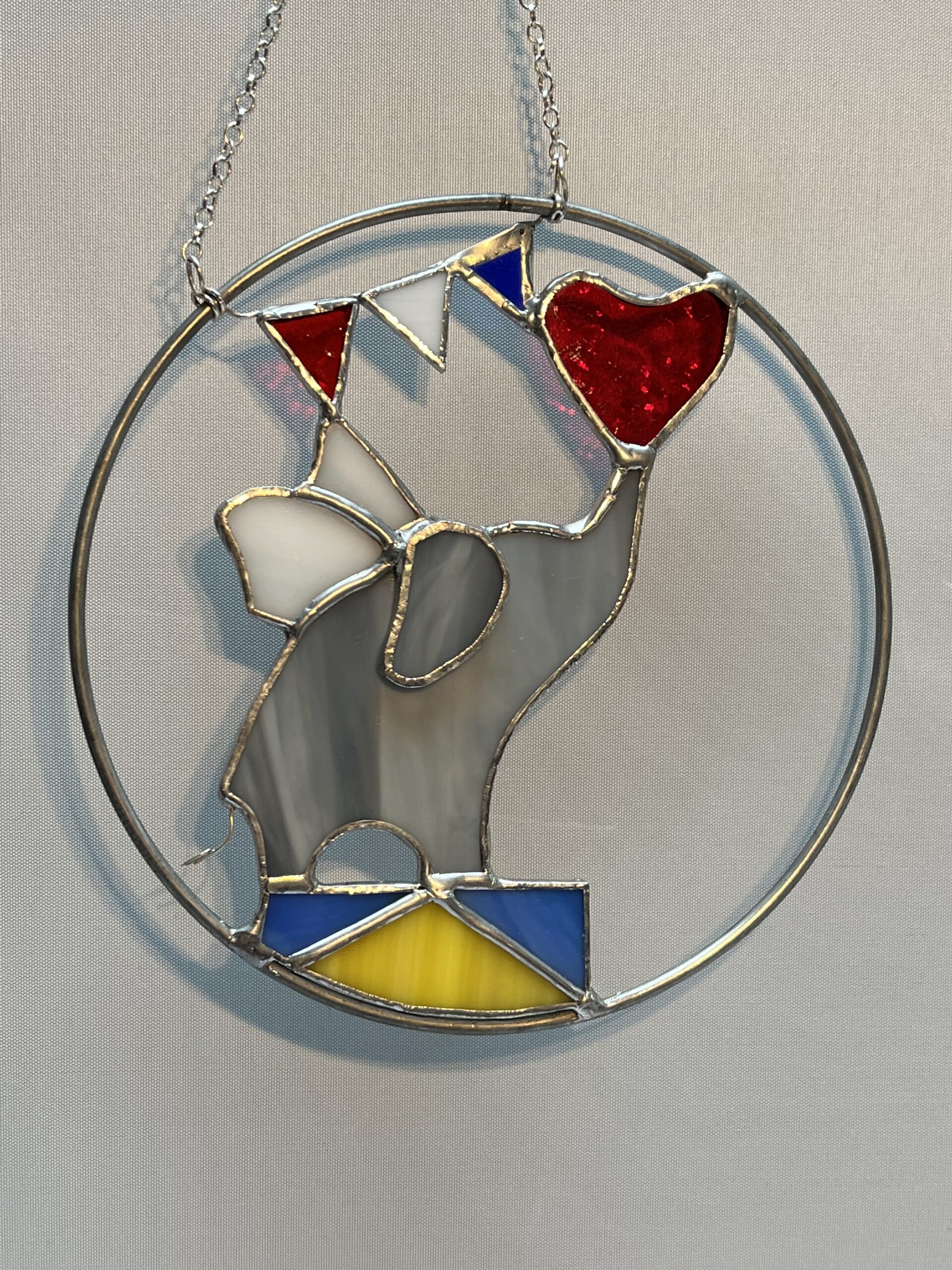 Glasinloodkado Grijze olifant met hart - Afbeelding 2