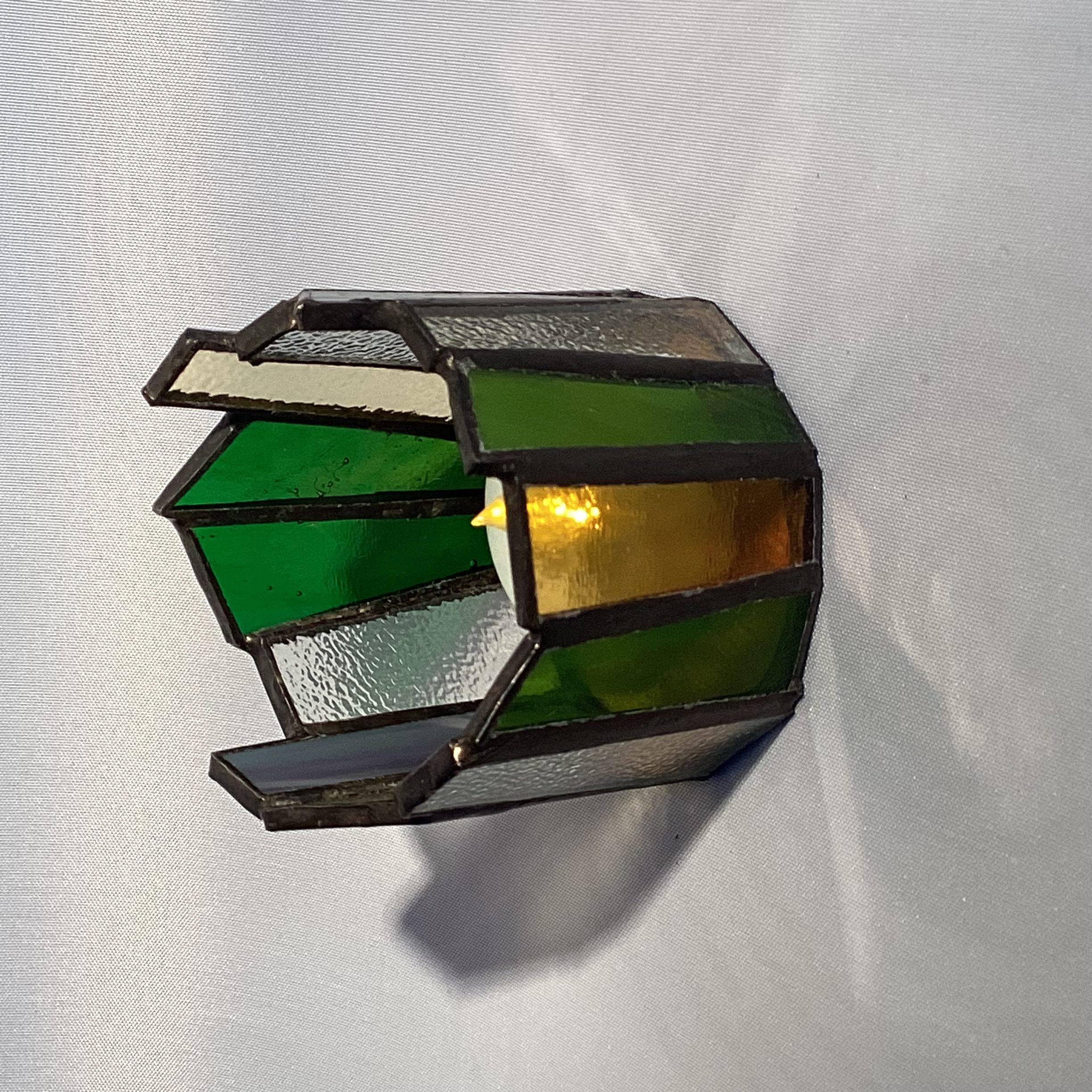 waxinelichthouder groen en zwart gepatineerd