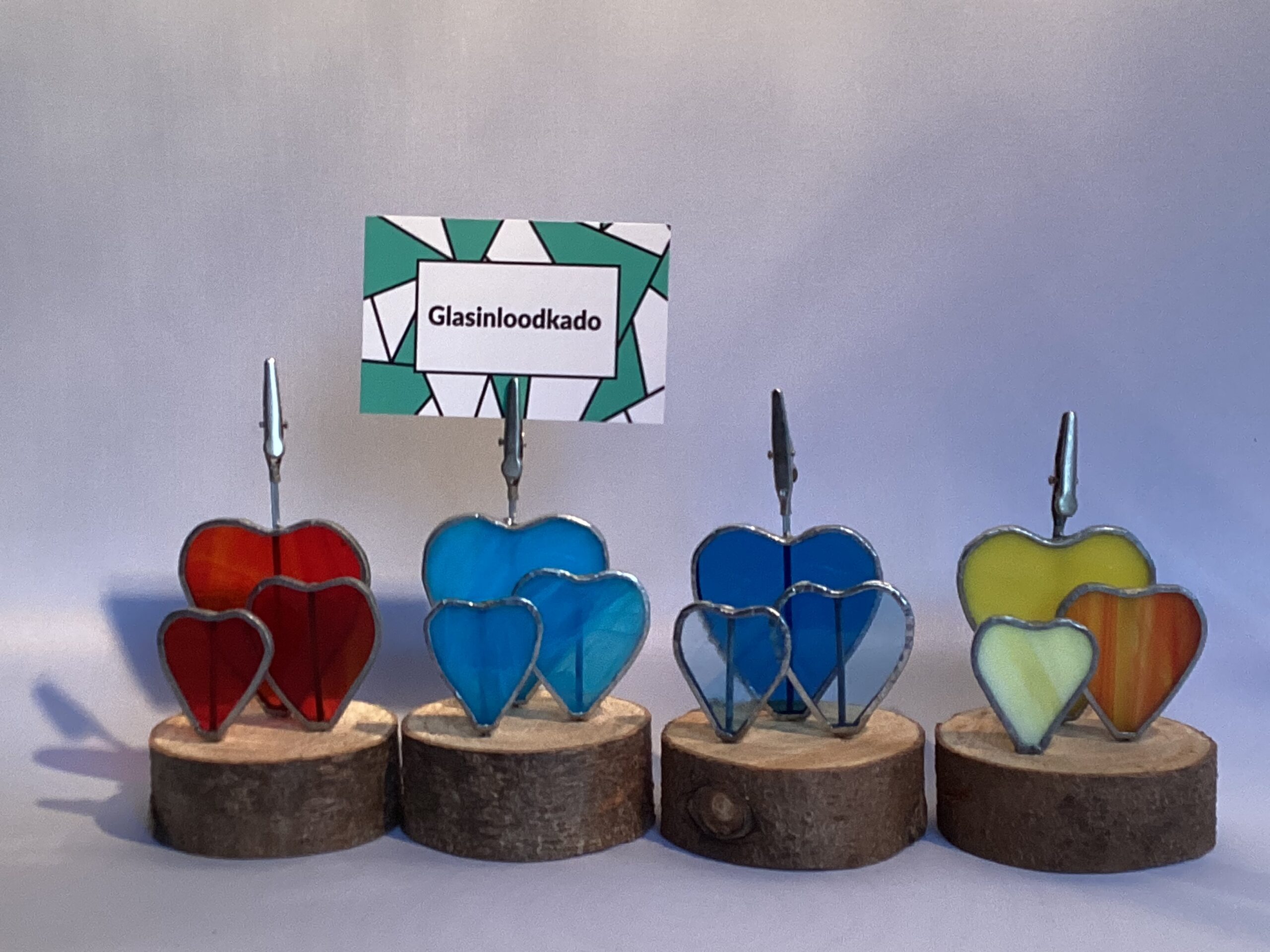 Glasinloodkado Naamkaarthouder oranje - Afbeelding 3