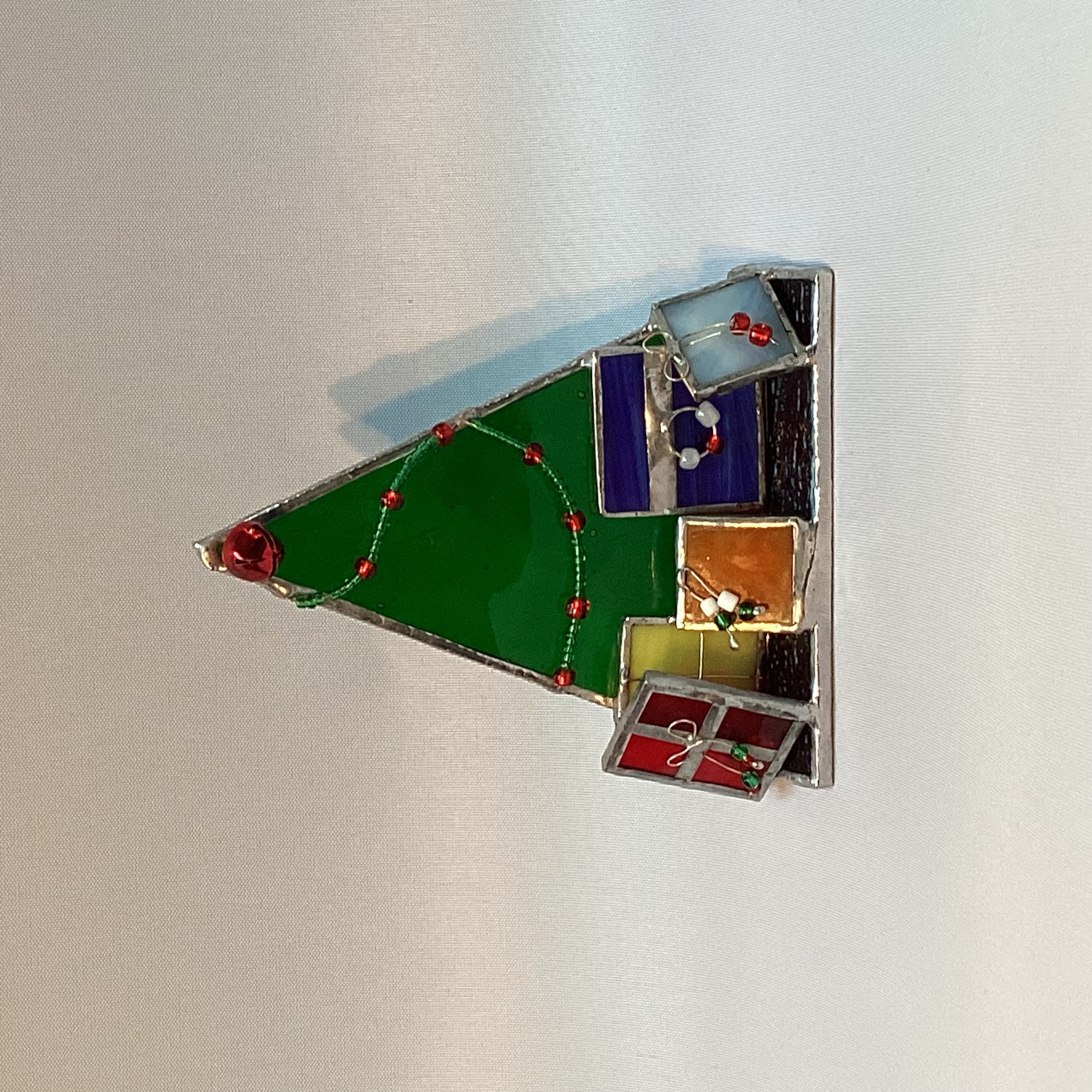 Glasinlood Staande Kerstboom met rode bel - Afbeelding 2