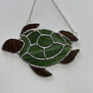 Glasinloodkado groene schildpad