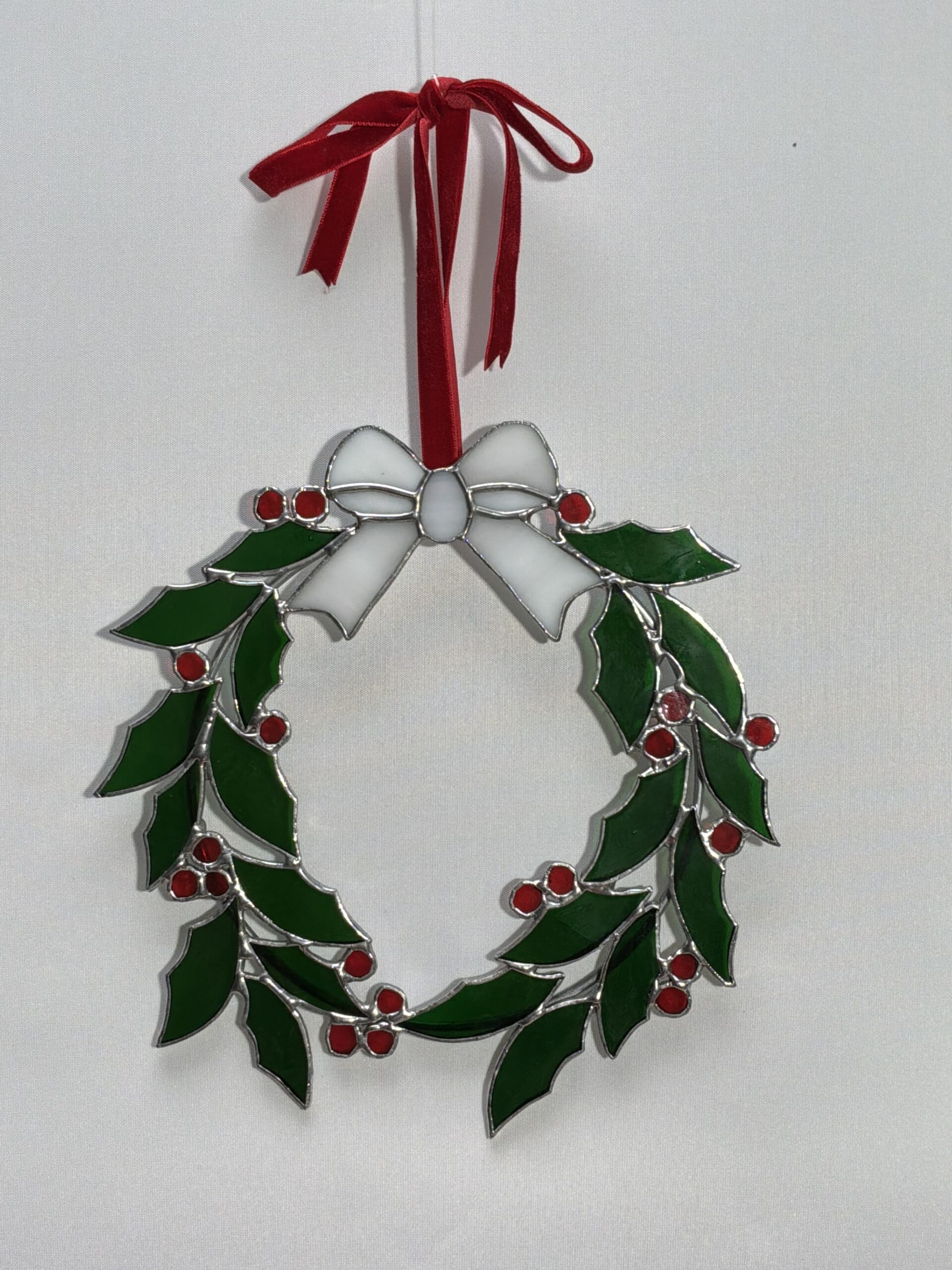 Glasinloodkado mistletoe met witte nuggets - Afbeelding 2