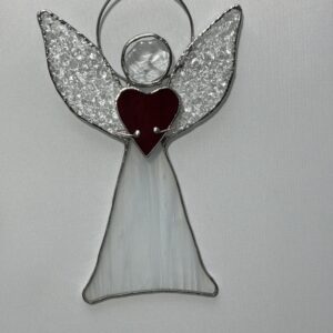 Glasinloodkado engel met hart