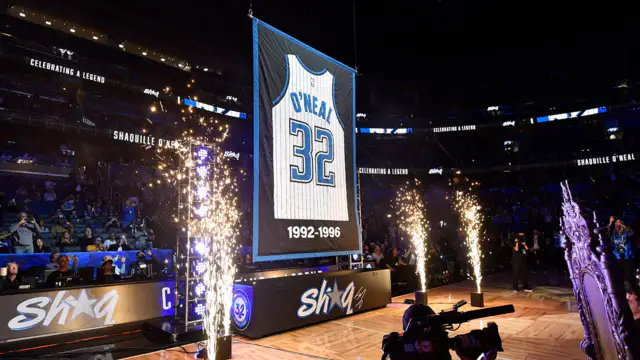 "I never thought this day would happen", says NBA legend Shaquille O'Neal after the Magic retired his jersey