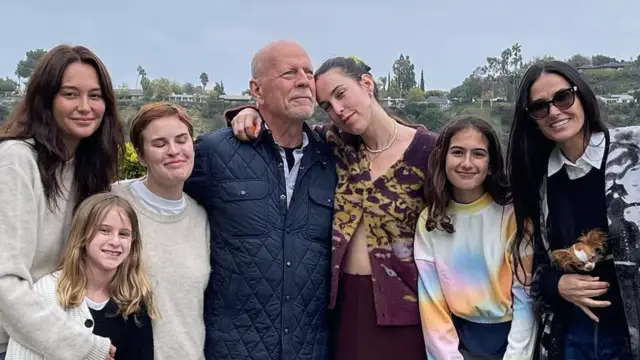 Bruce Willis has a blended family life with his wife and ex
