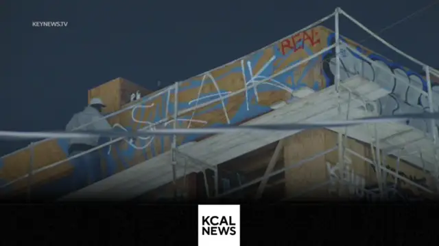 The attention of taggers in East Hollywood was drawn by the under construction building