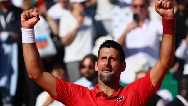 Novak Djokovic defeated Lorenzo Musetti to reach the quarter-finals of the Monte Carlo Masters