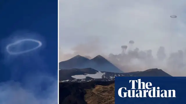 Volcanic rings from Italy's Mount Etna blow into the Sicilian sky
