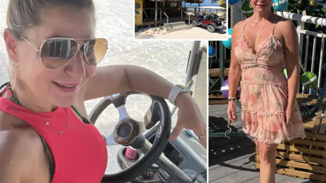 A woman from Texas died in a brawl with bar employees over the crash of her husband's golf cart