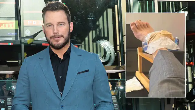 Chris was injured on the movie set while doing stunts