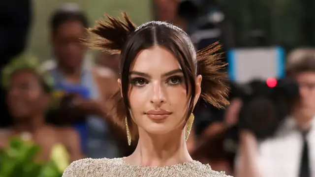 Emily Ratajkowski shines in silver gown at 2024 Met Gala