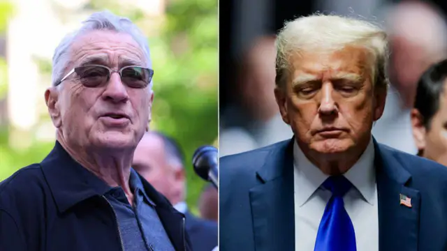 Robert De Niro confronts Trump supporters in New York during Biden press conference