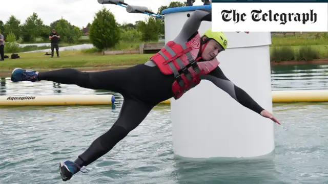 Lib Dem leader Ed Davey's latest campaign stunt ends with a splash in the water