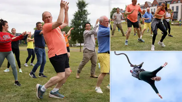 Ed Davey is in a dance class just hours after a bungee jumping stunt