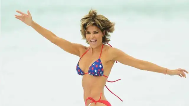 Lisa Rinna posted a bikini photo of herself with the American flag on the 4th of July