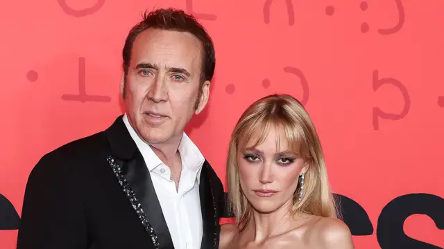 Nicolas Cage causes Maika Monroe's heart rate to jump at the LA premiere