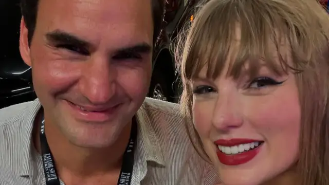 Roger Federer and Taylor Swift share a moment at Eras Tour in Zurich