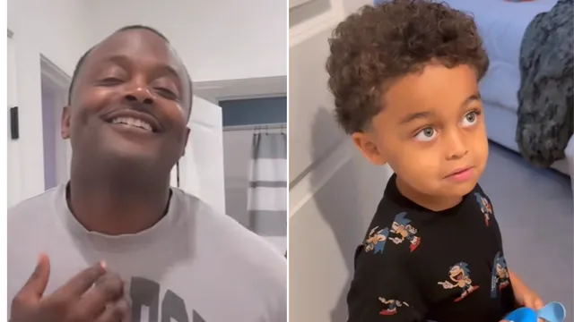 4-year-old boy shocked by Navy dad's clean-shaven look