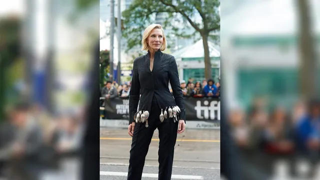 Cate Blanchett dazzles at Toronto Film Festival with recycled spoon outfit