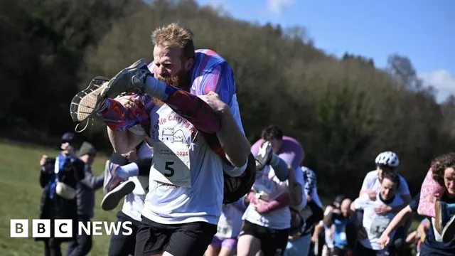Finnish couple wins UK Wife Carrying Race and secures local ale prize