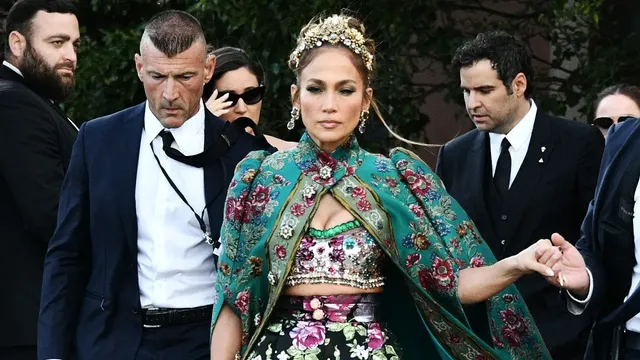 Jennifer Lopez showcases fashion at Dolce & Gabbana's Spring Summer 2027 runway show in Milan