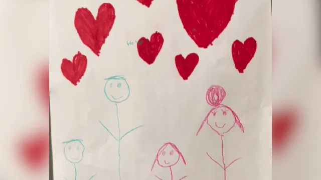 Five-year-old's family portrait goes viral for unexpected details