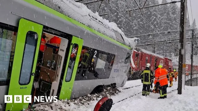 Avalanche likely causes train derailment injuring five in Switzerland