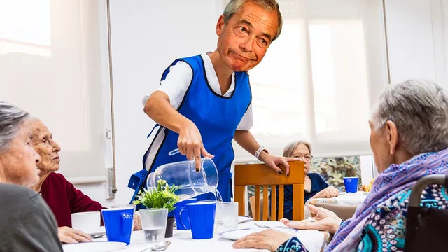 Audience mocks Reform UK as a care home for old Tories