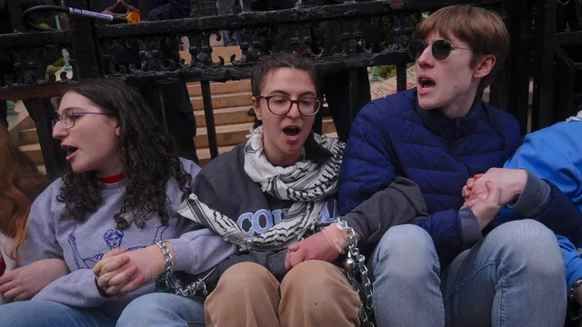 Columbia University students protest detention of Mahmoud Khalil by ICE