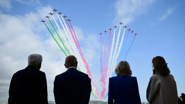 King Charles III and Queen Camilla celebrate unity with joint flypast in Italy