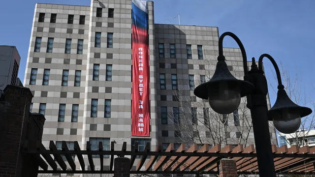 South Korea demands removal of pro-war banner from Russian embassy