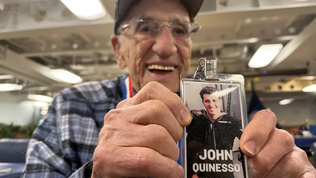 World War II veteran John Quinesso celebrates 100th birthday on battleship