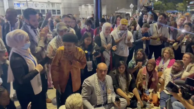 Uncommitted Delegates Sit-In at DNC