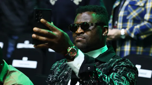 Francis Ngannou reacts after Dana White accuses him of physical altercation