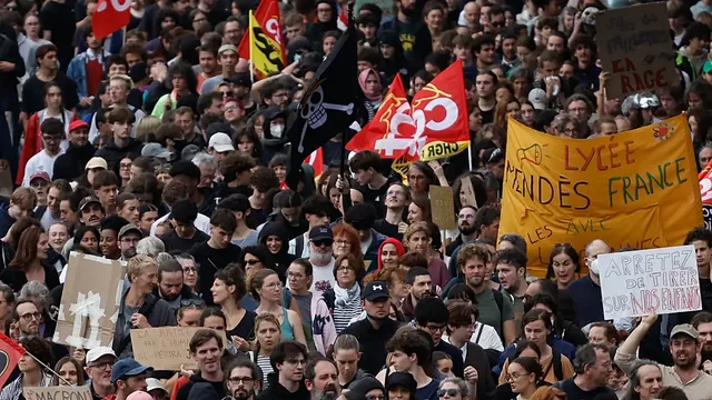French President Macron says student protesters are being exploited by political forces