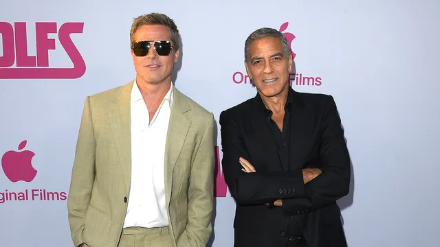 Clooney and Pitt reunite at Hollywood premiere of Wolfs