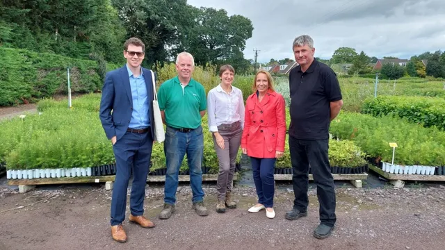 MP visits Heathwood Nurseries in Shropshire to discuss horticultural planning