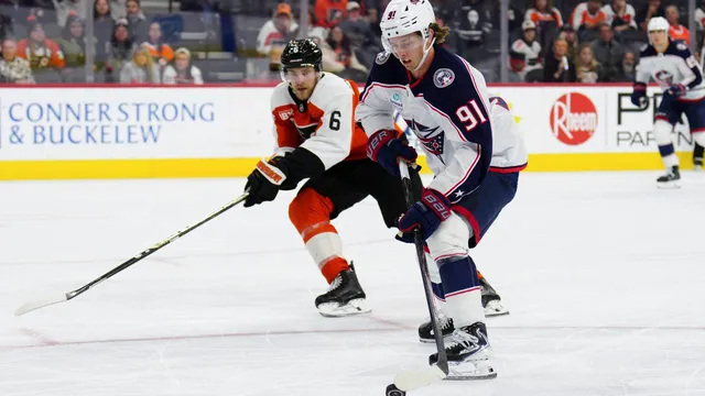 Kent Johnson leads Columbus Blue Jackets to overtime victory over Philadelphia Flyers