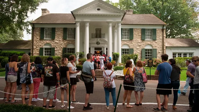 Elvis Presley's Graceland home in Memphis, Tennessee, remains a popular tourist site decades after his death