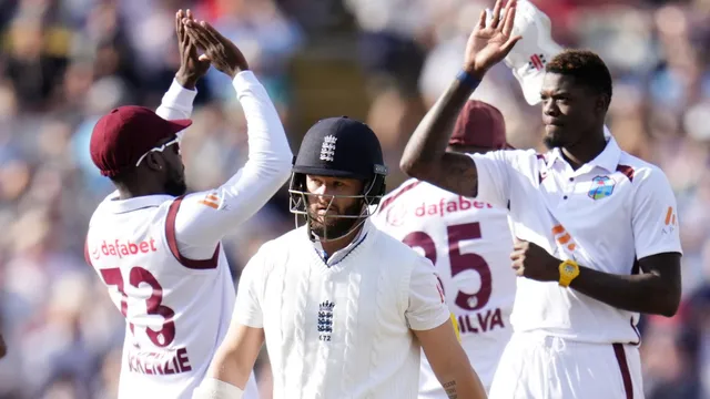 England Struggles After Dismissing West Indies for 282 in Third Test
