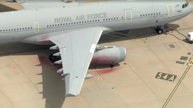 Four arrested after damaging two RAF jets in protest act